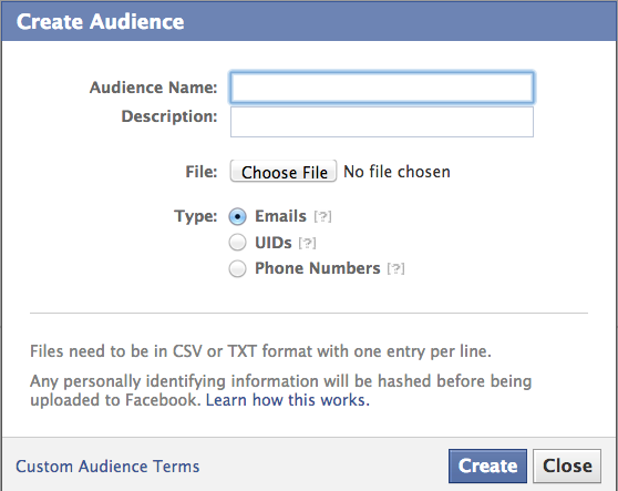 FB custom audience targeting