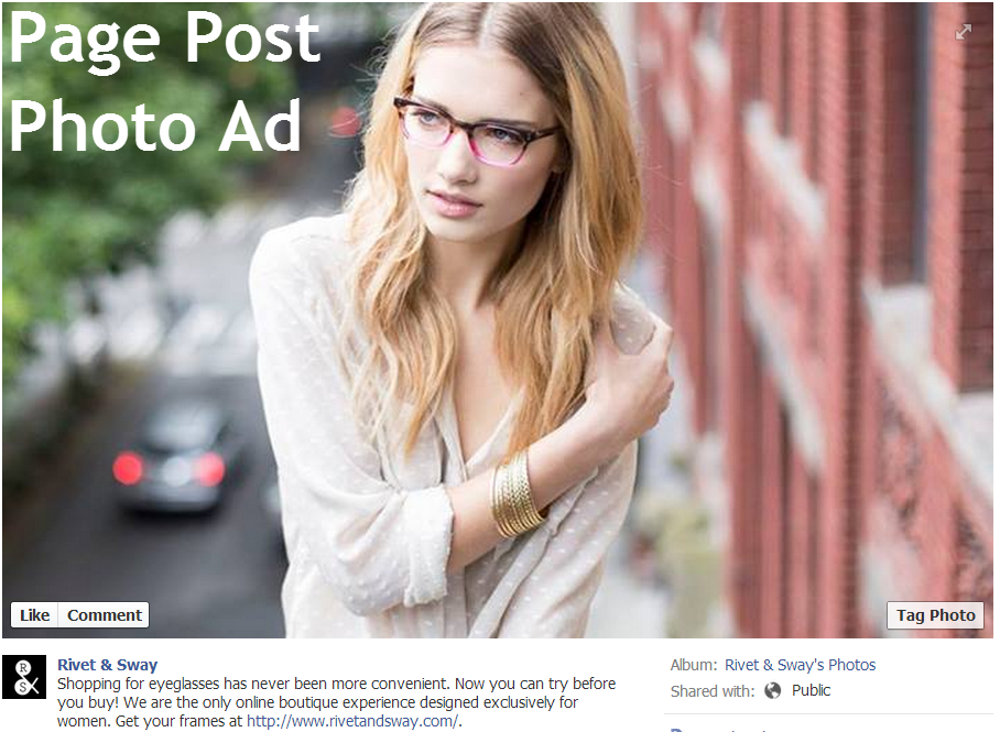 Facebook page post photo ad