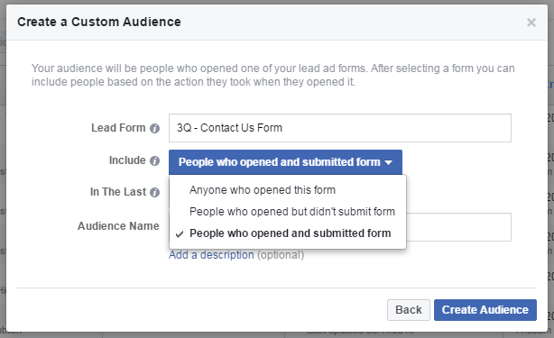 custom audience facebook engagement